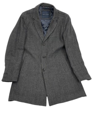 Tommy Hilfiger Gray Herringbone Wool Blend Overcoat Coat Jacket Men’s  Medium M