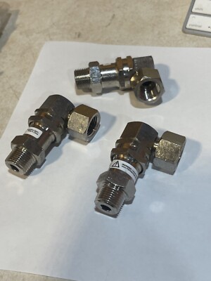 3pk Sonic Nickle-Plated Brass Elbow 3000psi 90° Swivel 3/8 M x F (K4)