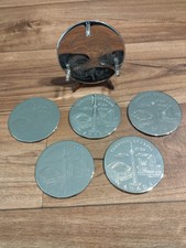 Set di 10 sottobicchieri in metallo placcato argento