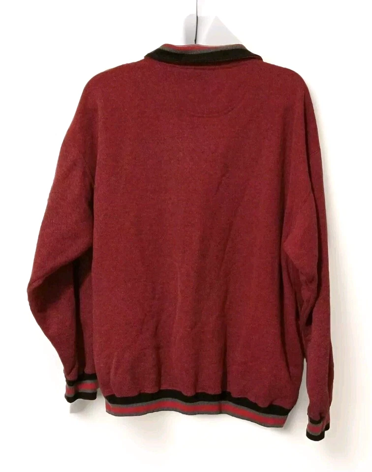 De Colección Polaris 1/4 Cremallera Manga Larga Polo Suéter L Bordado Logo Rojo Negro Foto 2 de 4