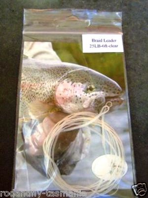 Braided monofilament Tapered Leader 20lb 6ft