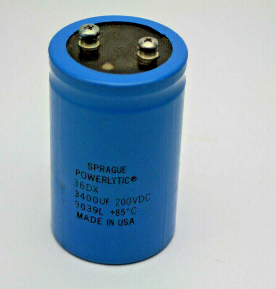 Sprague Powerlytic 36DX Capacitor 3400UF 200VDC Used | eBay Sprague Powerlytic 36DX Capacitor 3400UF 200VDC Used | eBay