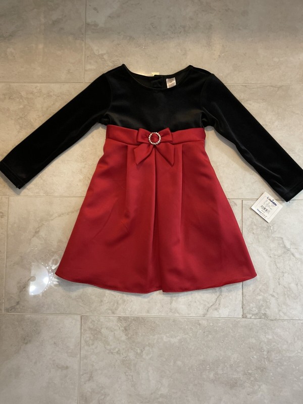 Girls Marc & Maddie Holiday Red & Black Dress Size 3X