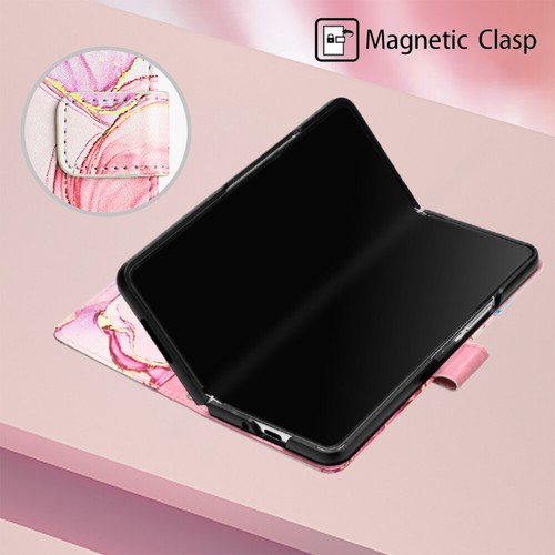 For Samsung Galaxy Z Fold5 Marble Pattern Leather Wallet Crossbody Case Cover - Zdjęcie 19 z 43