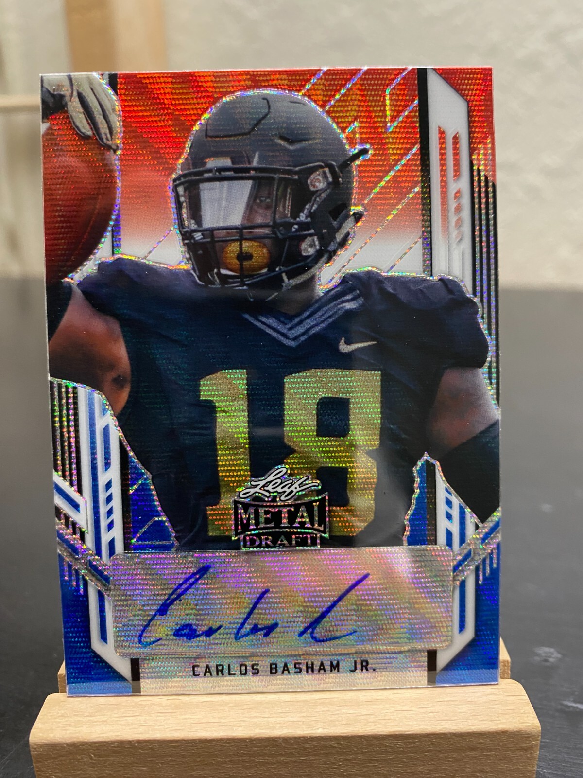 2021 Leaf Metal Draft Red White Blue #PA-CBJ Carlos Basham Jr. Auto 2/5 BILLS SP