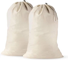 2 Pack - Extra Large Cotton Laundry Bag, Heavy Duty Large Laundry Bags 24 X 36 I