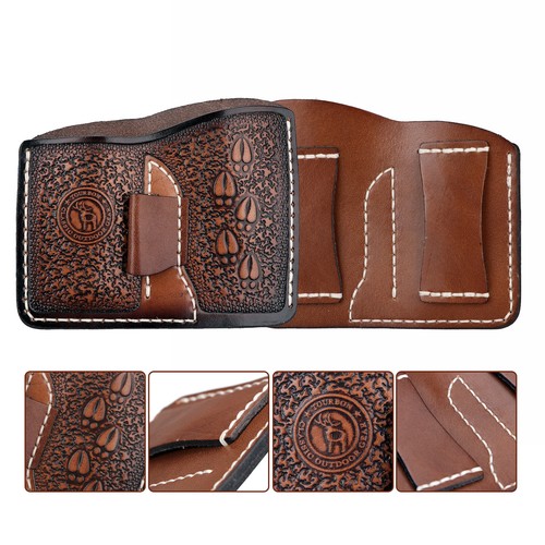 TOURBON Hunting Leather Revolver Holster Pistol Magazine Belt Pouch Knife Holder - Picture 15 of 20