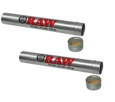 RAW Aluminum King Size 109MM - 2 Storage TUBES - Cone Cigar Holder 