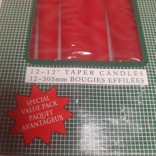 12 Vintage Candle-Lite 12” Taper Red Candles Christmas Holiday Decor Dinner USA  image 3