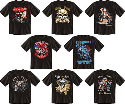 T-Shirt Biker Bike Bad bone Pin up Girl Big Toy Ride the best Blood S - XXXL