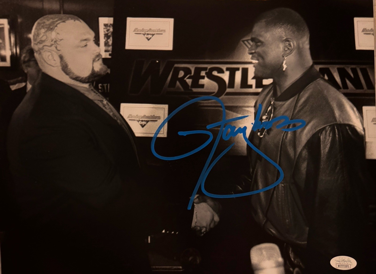 Lawrence Taylor Autographed Signed 11x14 Photo WWE NY Giants Wrestlemania 11 JSA 