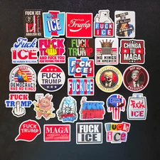 F Trump Ice Vinyl Stickers No Kings Boycott Abolish Anti Not My President Donald