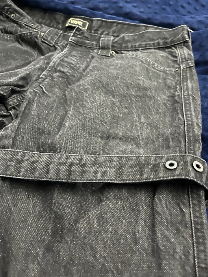 Pantalones de diseñador Versace Jeans Couture ITALIA para hombre talla 36 50 algodón negro vintage Foto 3 de 4