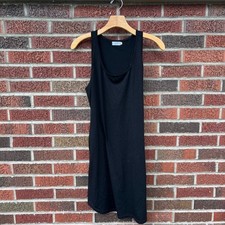 Lucky More Black Plunge Neck Deep Scoop Racerback Mini Dress