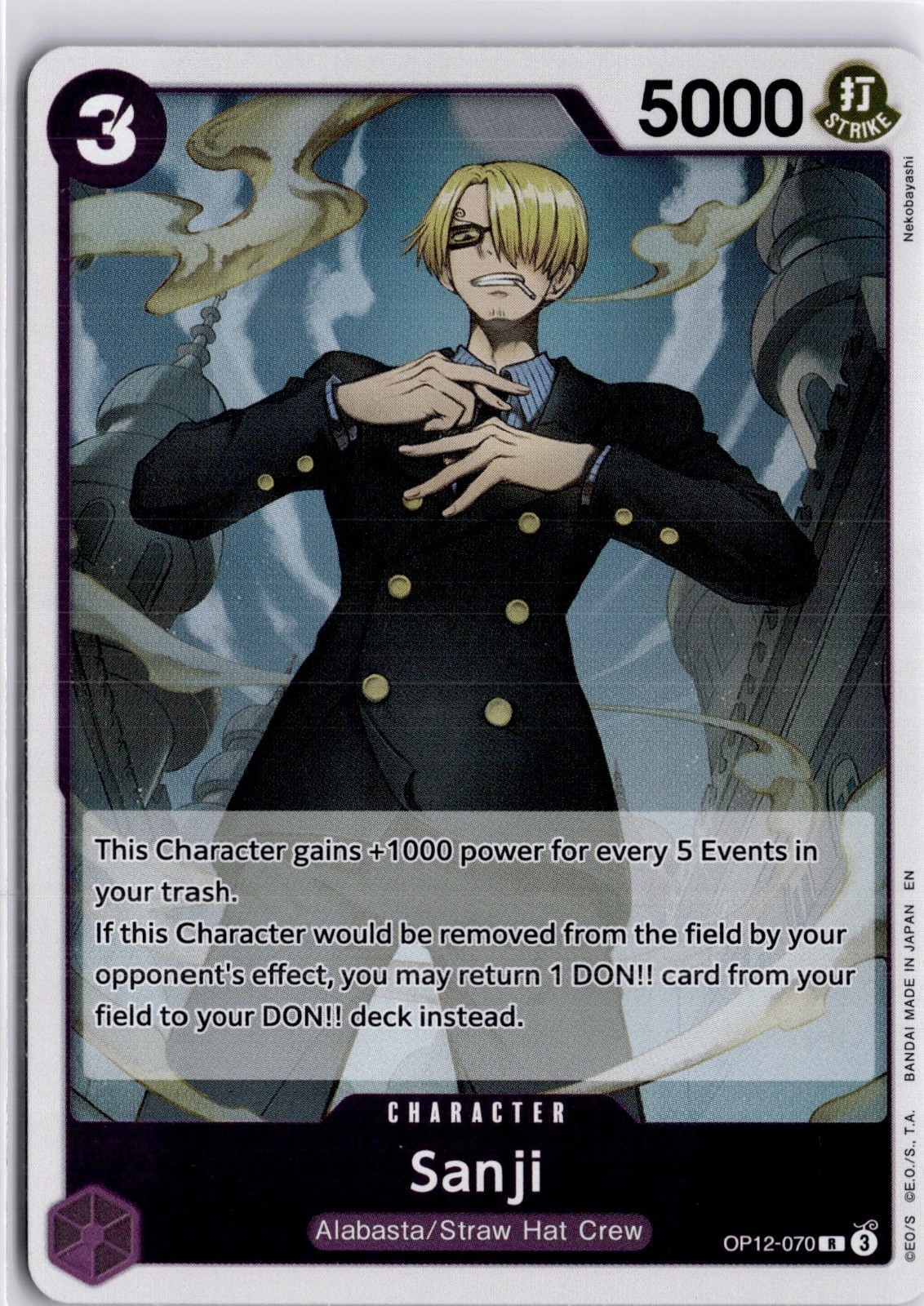OP12-070 Sanji Rare English One Piece TCG Card OP12 Legacy of the Master