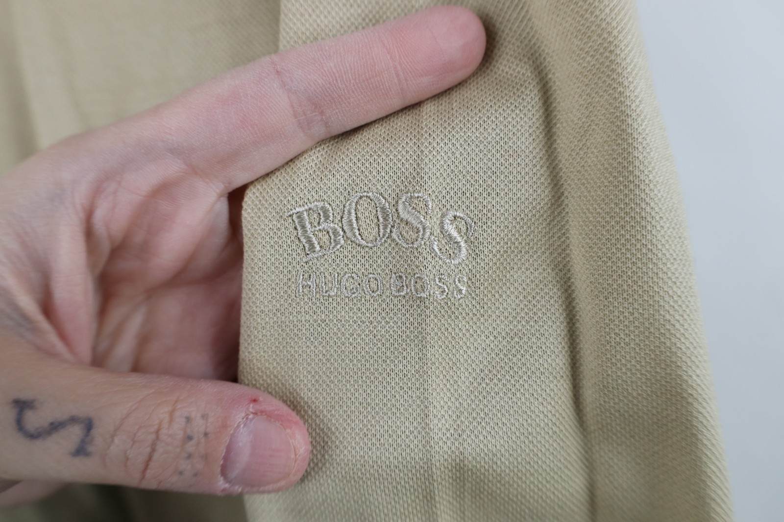 Hugo Boss Golf Mens Size XL Cotton Knit Collared Long Sleeve Polo Shirt Gold thumbnail 4