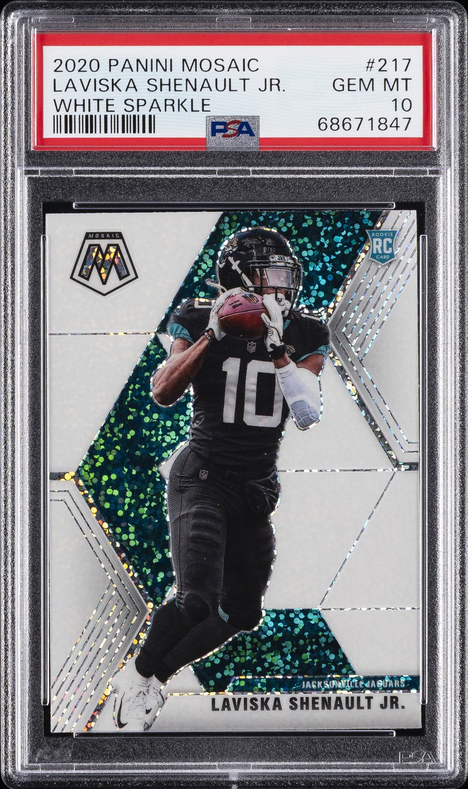 2020 PANINI MOSAIC WHITE SPARKLE #217 LAVISKA SHENAULT JR. PSA 10
