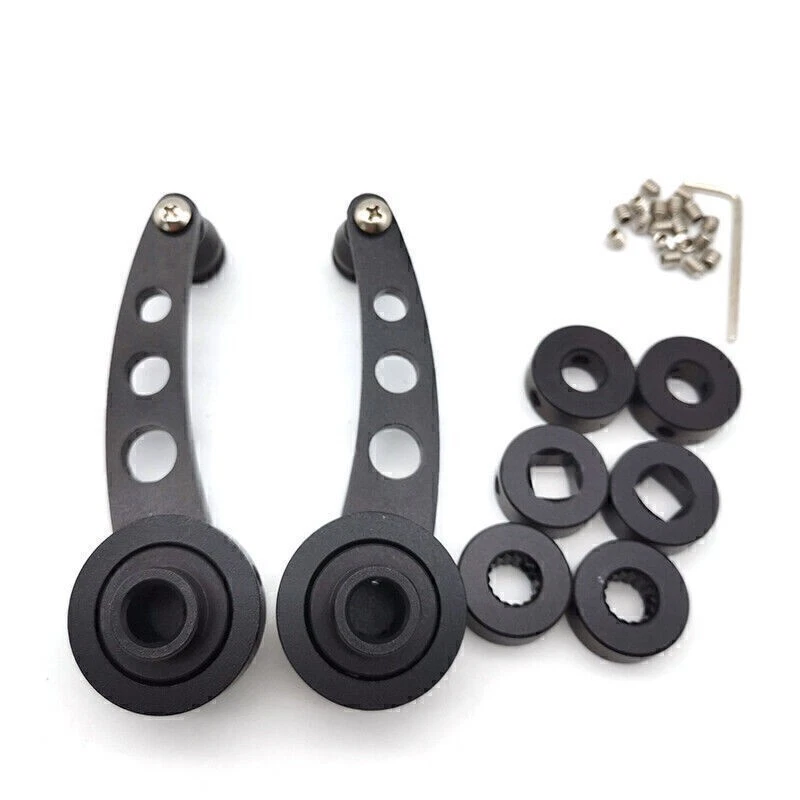 Manivela manual de aluminio negro Billet manivela bobinadoras coche camión puerta de vidrio Foto 3 de 4