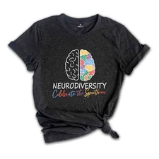 Embrace Neurodiversity Shirt, Celebrate the Spectrum Brain Autism T-Shirt, Neuro