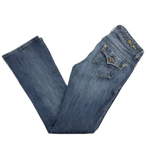 Vintage 90s Y2K Guess Jeans Women's 29 Medium Wash Low Rise Denim Flare Jeans - Image 1
