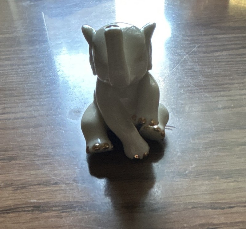 Lenox Elephant Figurine Ivory Fine China w/ 24K Gold Accents