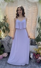 Maxi dress light lavender Embellished Chiffon Cross Back Size 10-12 UK Morilee