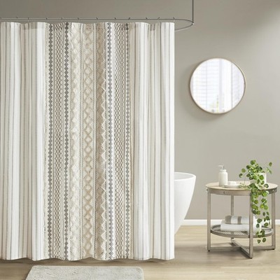 Imani Duschvorhänge, getuftet, Chenille, 100% Baumwolle, maschinenwaschbar, M...