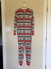 Bucees Beaver Holiday Christmas Waffle Knit 1pc Outfit Union Suit Adult Small