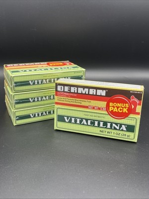 Lot of 4 Vitacilina Antibiotic Ointment PLUS Burman Antifungal Cream EXP 08/26