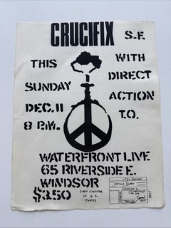 CRUCIFIX / DIRECT ACTION 8x11 Windsor Detroit Hardcore 80s Peace Punk Flyer