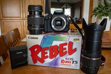 Canon Rebel T5 EOS 1200D Camera Set 18-55mm additional lens 18-200mm Tamron