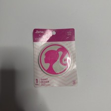 New Barbie x Yoobi Round Giant Eraser Pink Silhouette Latex Free Smudge FreeA13