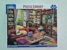 White Mountain 1,000 Piece Puzzle "Puzzle Library" COMPLETE and FREE SHIPPING
