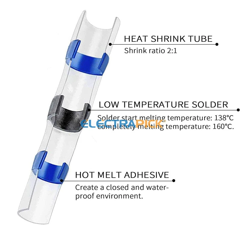 500x Waterproof Heat Shrink Solder Seal Sleeve Wire Butt Connectors Terminal kit - Image 3 of 4
