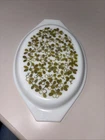 Vintage Pyrex Verde Olives Pattern Oval Casserole Dish #045/2 1.5 Qt Lid Only