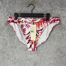 Gottex Bikini Bottom Womens 14 White Pink Orange Tropical Floral Swim Profile