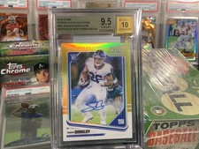 SAQUON BARKLEY 2018 SCORE ROOKIE AUTO GOLD ZONE #442 /25 BGS 9.5 AUTO 10 POP 6