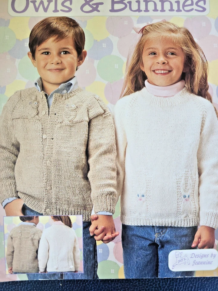 Lot of 3 Leisure Arts 684 OWLS & BUNNIES Sweaters Plus Animal Afghans 715 & 740 - Image 2 of 4