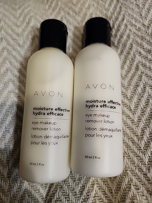 2 Bottles Avon Moisture Effective Eye Makeup Remover Lotion 2 oz Each -Discontin