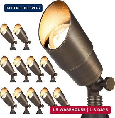 Gardencoin Solid Brass Outdoor Landscape Spotlights, 12V LED Low Voltage Landsca