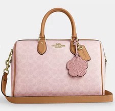 Coach Rowan Large Satchel Bag In Signature Canvas With Charms CEA19