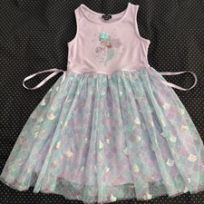 Girls Tulle Glitter Mermaid Dress Size 6/6X Party Princess Birthday Summer