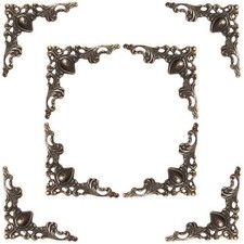 48 Solid Pure Copper Box Corner Protectors, Retro Table Edge Bronze, Bronze