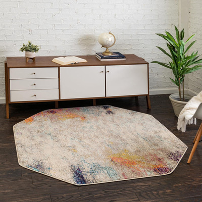 Unique Loom Chromatic Collection Modern Colorful Vibrant Abstract Area Rug For