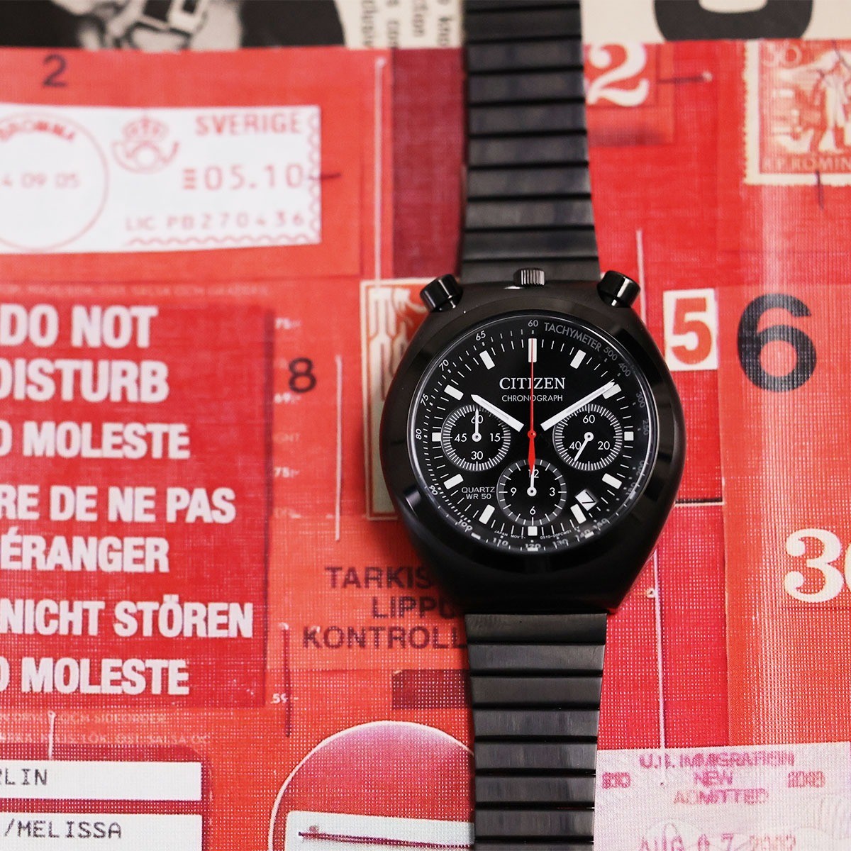 Citizen Record Label Tsuno Chrono AN3664-56E All Black New | eBay