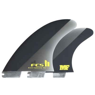 FCS2 Mick Fanning Pro Fiberglas Thruster Tri Fin Surfboard Set Large