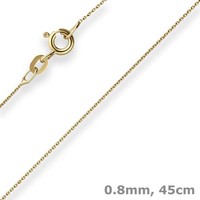 0,8Mm Rund-Ankerkette Goldkette Collier Halskette Aus 585 Gold Gelbgold 45Cm