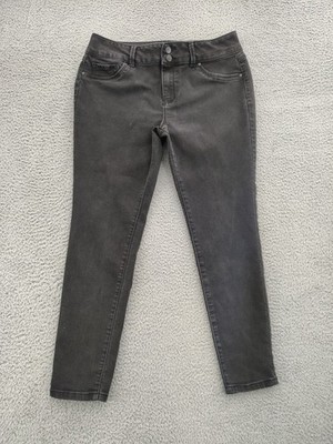 d.jeans Skinny Jeans Womens 14 Black Stretch High Rise Denim Double Button Waist