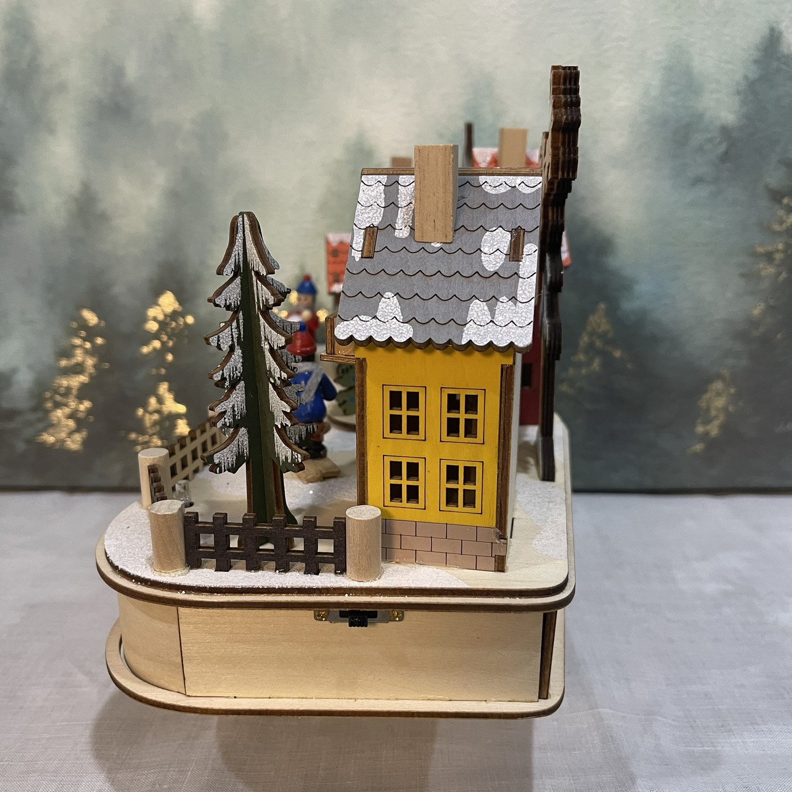 Kurt S. Adler 7" Battery Operated Musical LED Motion Village House SMALL REPAIR