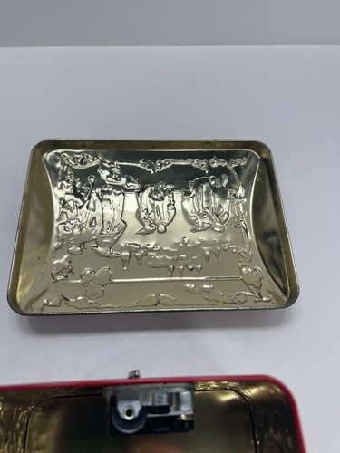 CAJA DE MÚSICA DE LATA DE GALLETAS VINTAGE “Rudolph el reno nariz roja” NURNBERG Alemania - Imagen 12 de 12